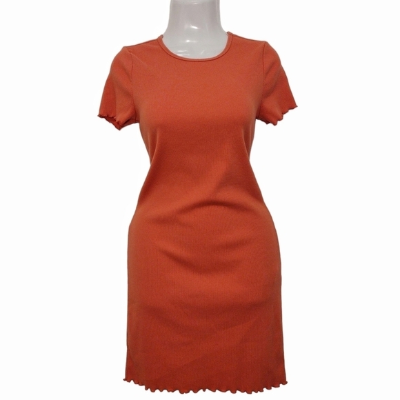 Forever 21 - Orange Ruffle Trim Tee Dress - Picture 1 of 10
